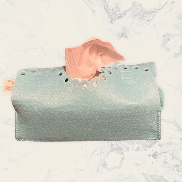 Other - Decorative Blue Tissue Box Cover Teal Felt Rectangle New Gift Home Decor